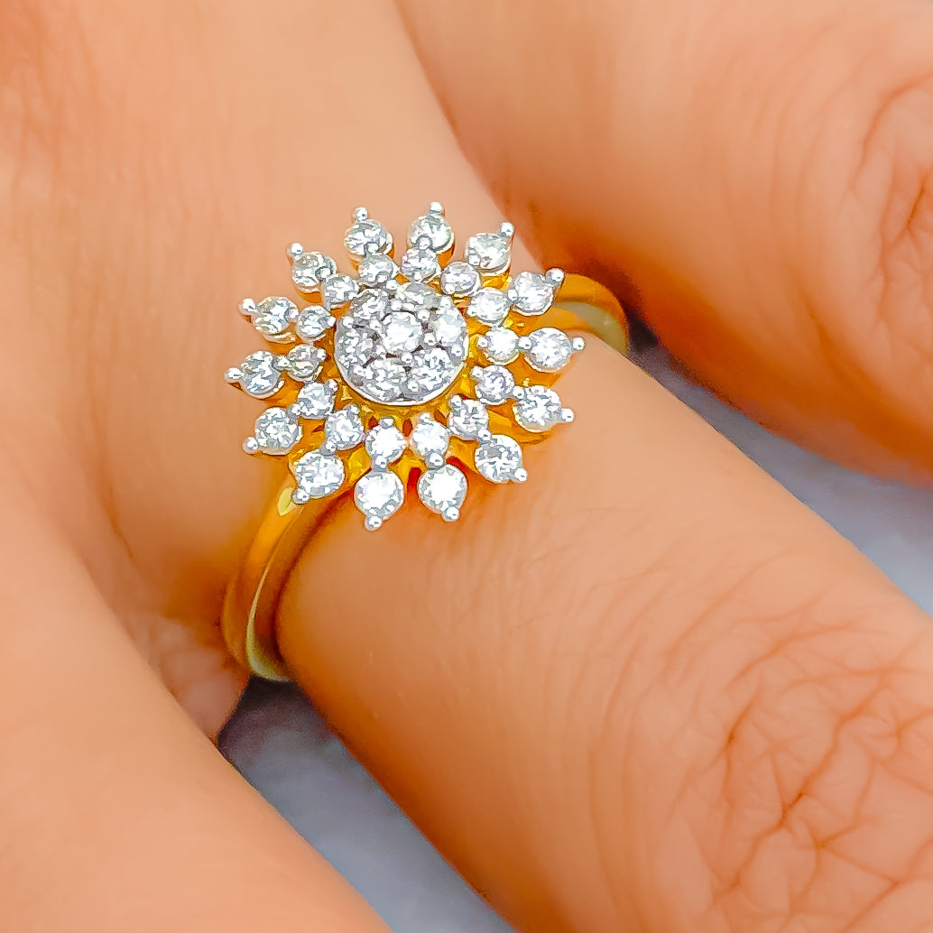 Floral Halo Engagement Ring | Ouros Jewels